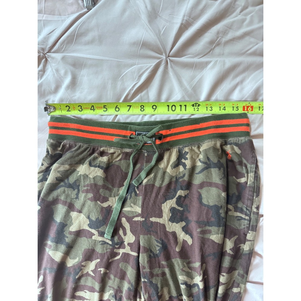 Polo Ralph Lauren Mens Camo Joggers Orange Stripe Pajama Lounge Pants Medium - Picture 5 of 7